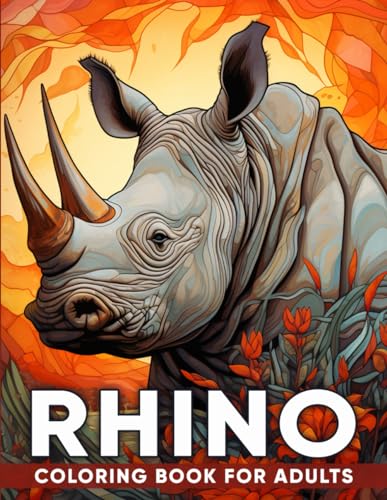 Rhino Coloring Book for Adults: An Adult Coloring Book with 50 Majestic Rhino Designs for Relaxation, Stress Relief, and Wildlife Wonder von Independently published